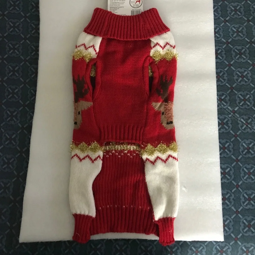 Pet Central Festival Dog Sweater NEW Size M-14”/35.56cm